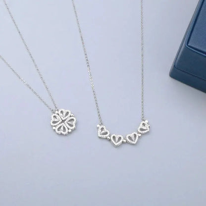 Elegant Heart Flower Pendant Necklace™