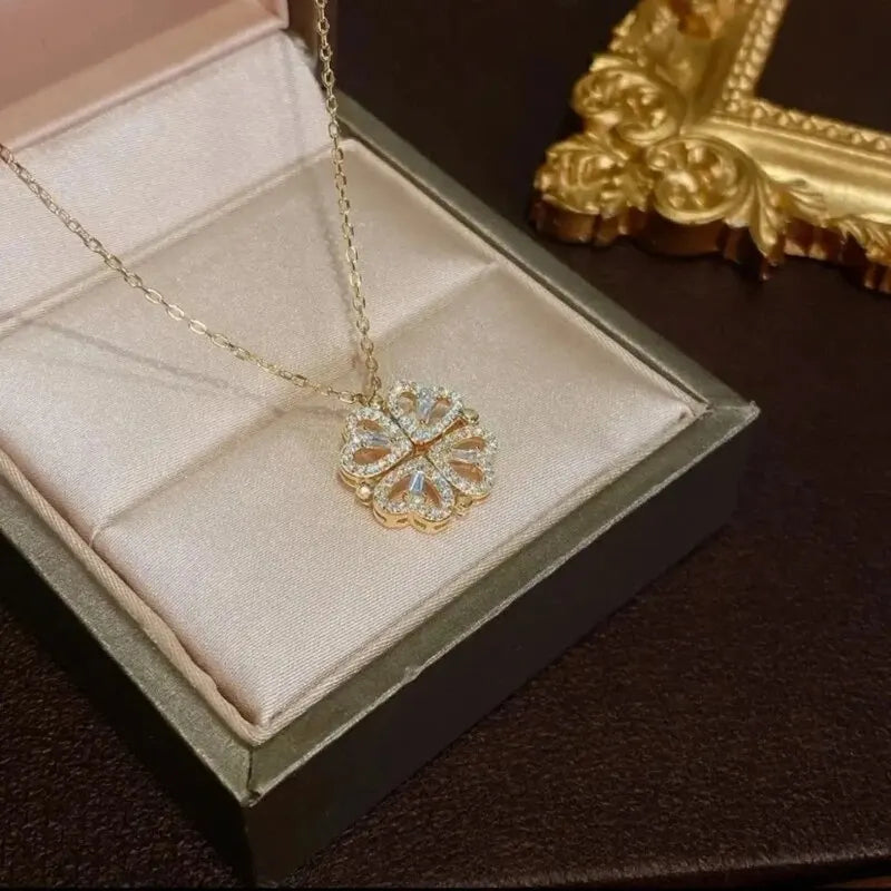 Elegant Heart Flower Pendant Necklace™