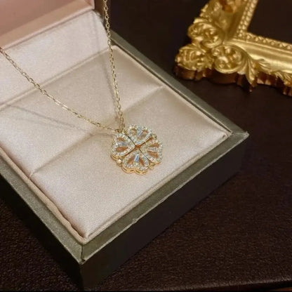 Elegant Heart Flower Pendant Necklace™