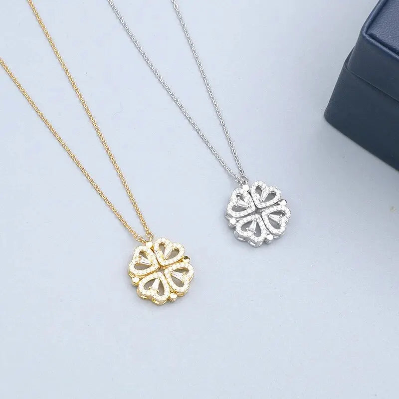 Elegant Heart Flower Pendant Necklace™