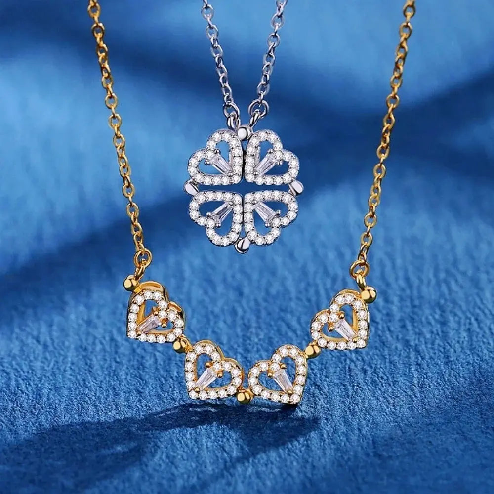 Elegant Heart Flower Pendant Necklace™
