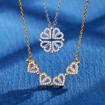 Elegant Heart Flower Pendant Necklace™