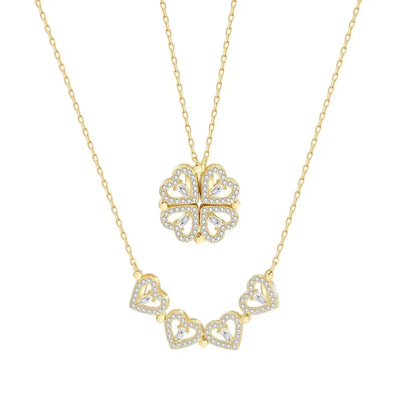 Elegant Heart Flower Pendant Necklace™