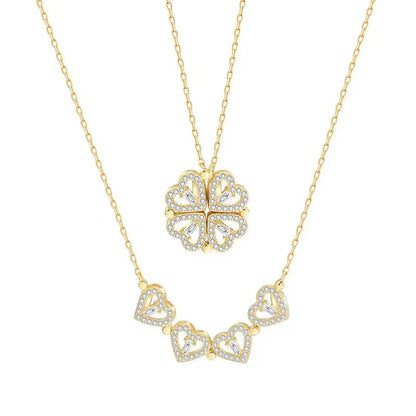 Elegant Heart Flower Pendant Necklace™